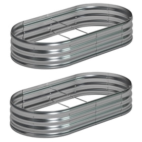 Foxlang oval raised garden bed side view, ideal for deep-root vegetables