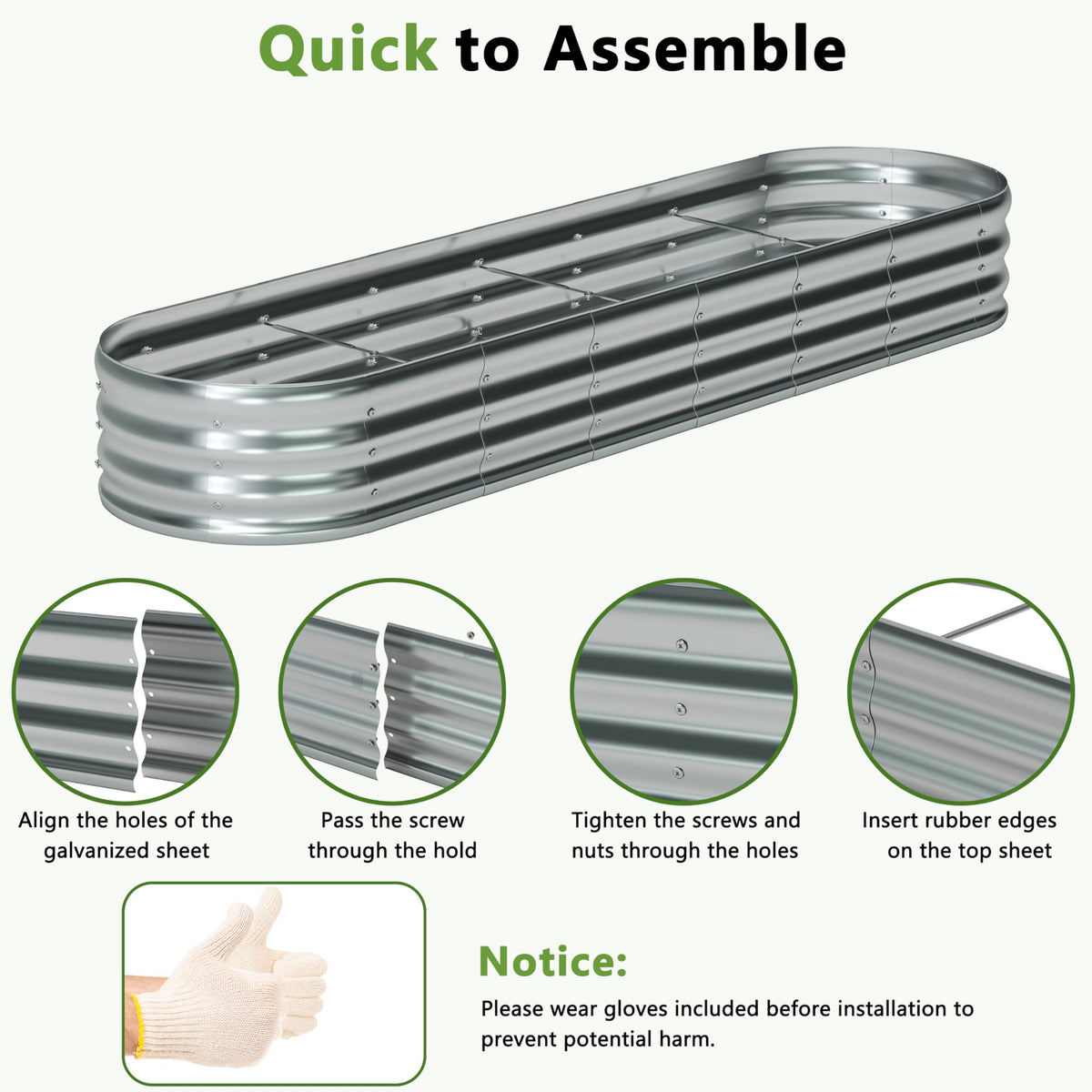 Foxlang raised bed assembly kit demonstrating easy setup