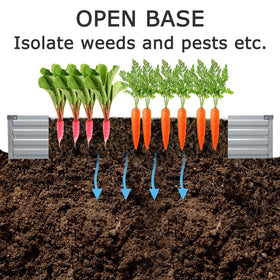 Foxlang silver raised garden bed pack promotes easy expansion in patios.