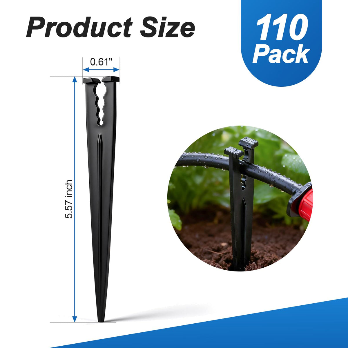 FoxRose 56-inch drip stake emitter elevation keeps emitters above soil.