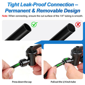 FoxRose connectors for connecting, repairing, extending one-fourth-inch drip networks