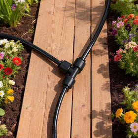 FoxRose push-fit demonstration for quick tubing adjustments in the garden.