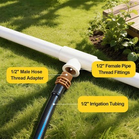 FoxRose swing pipe coupling connects EZ pipe to PVC and sprinkler heads