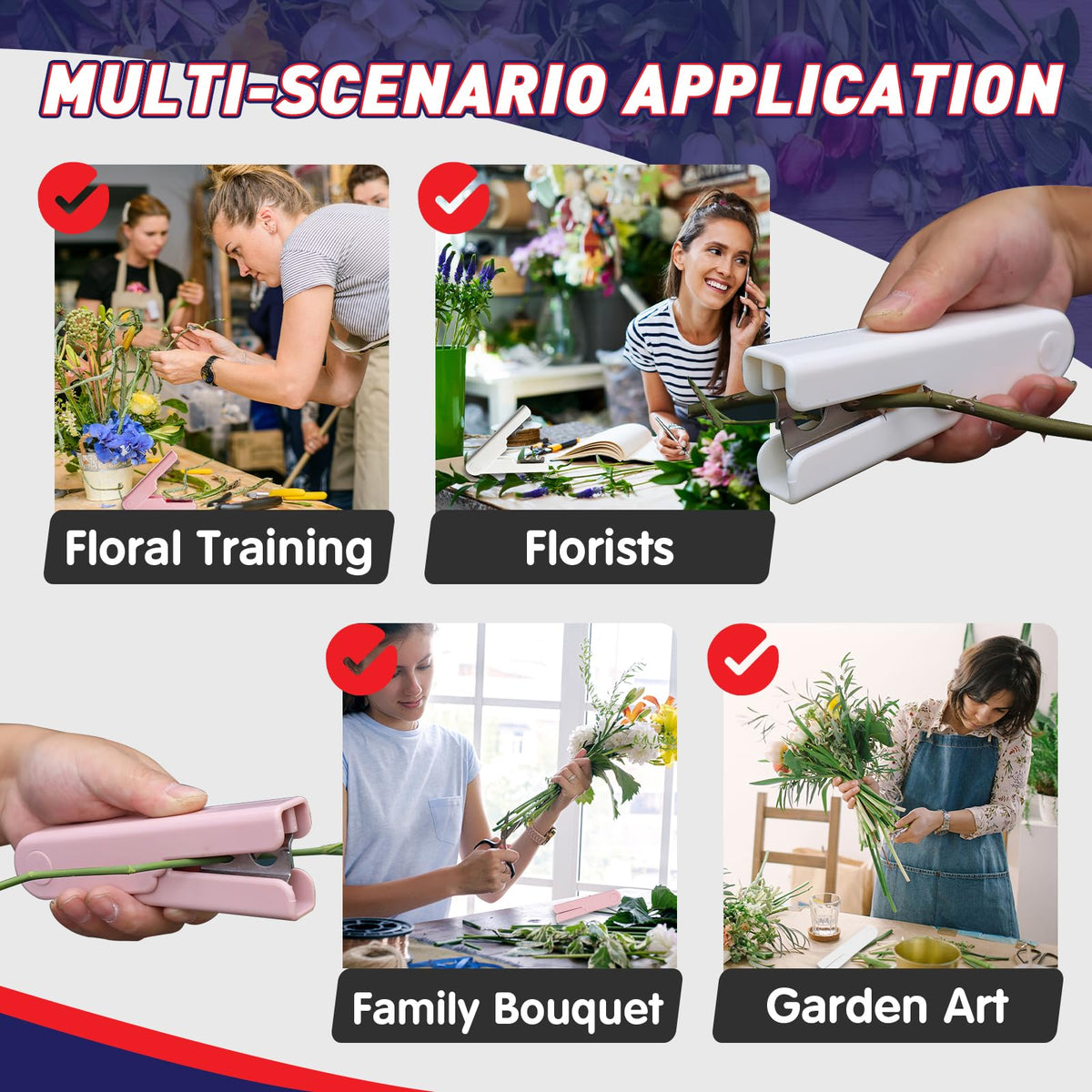 Foycow floral arrangement tool supports clean stems for bouquets.