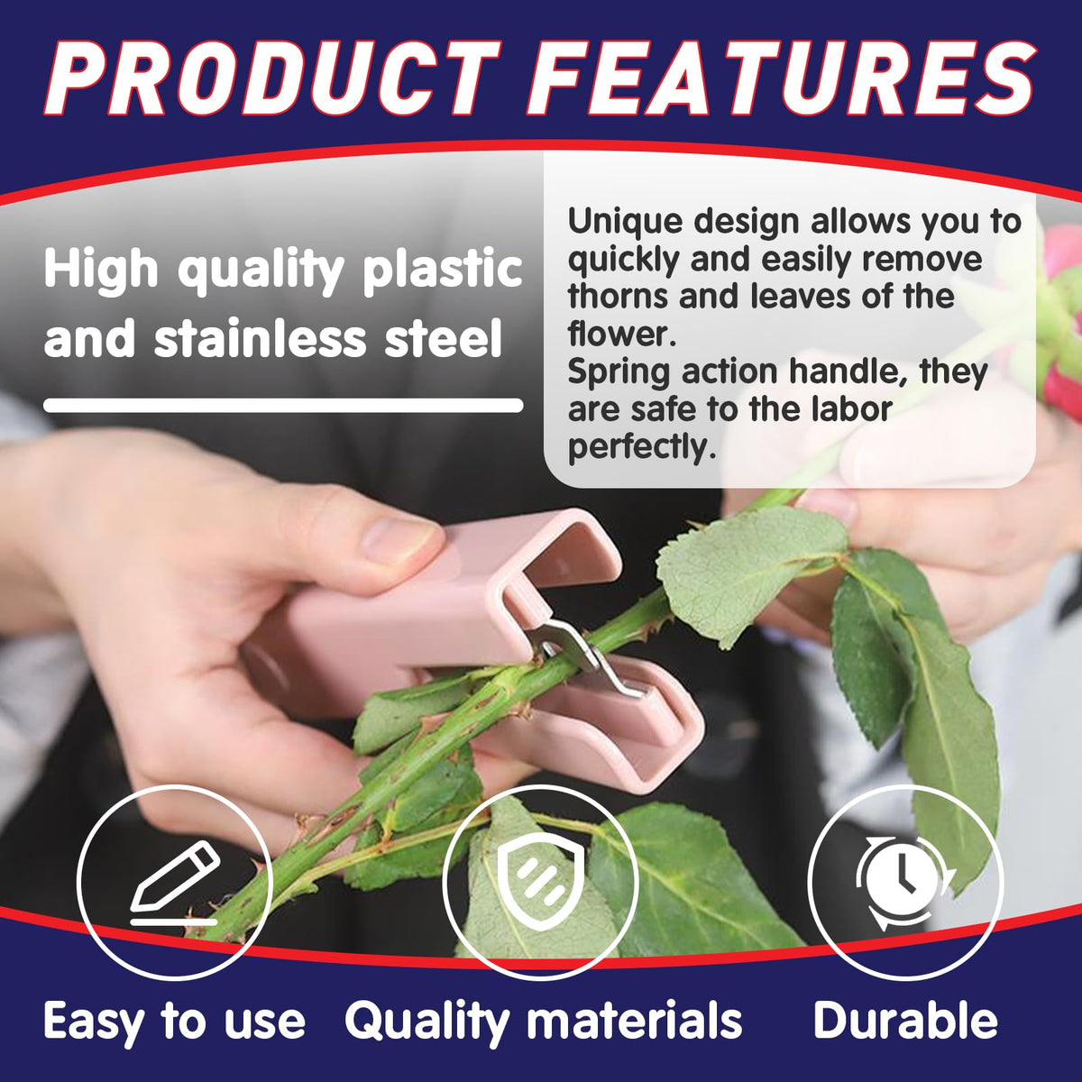 Foycow rose cleanup tool for leaf removal, ensuring tidy blooms.