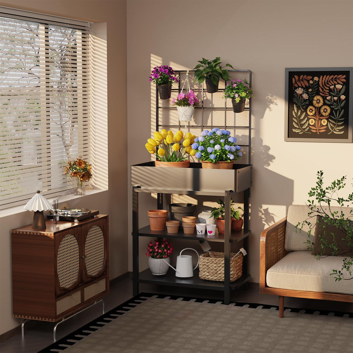 FOYUEE compact garden on balcony ideal for small spaces.