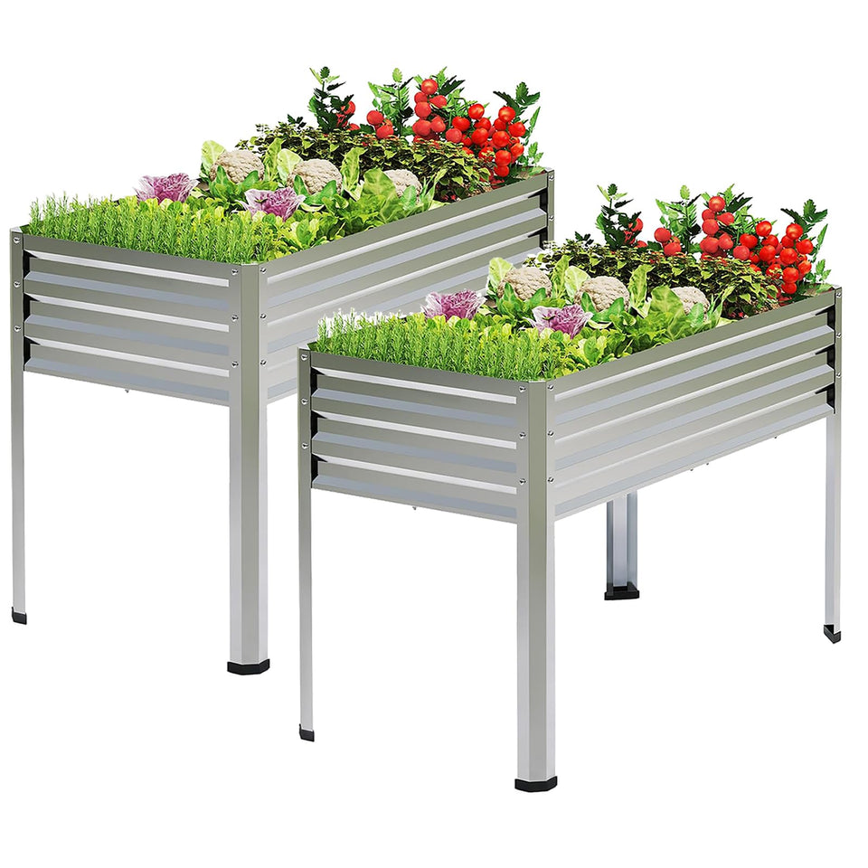 FOYUEE elevated garden bed with legs for comfortable planting, weeding, and harvesting.