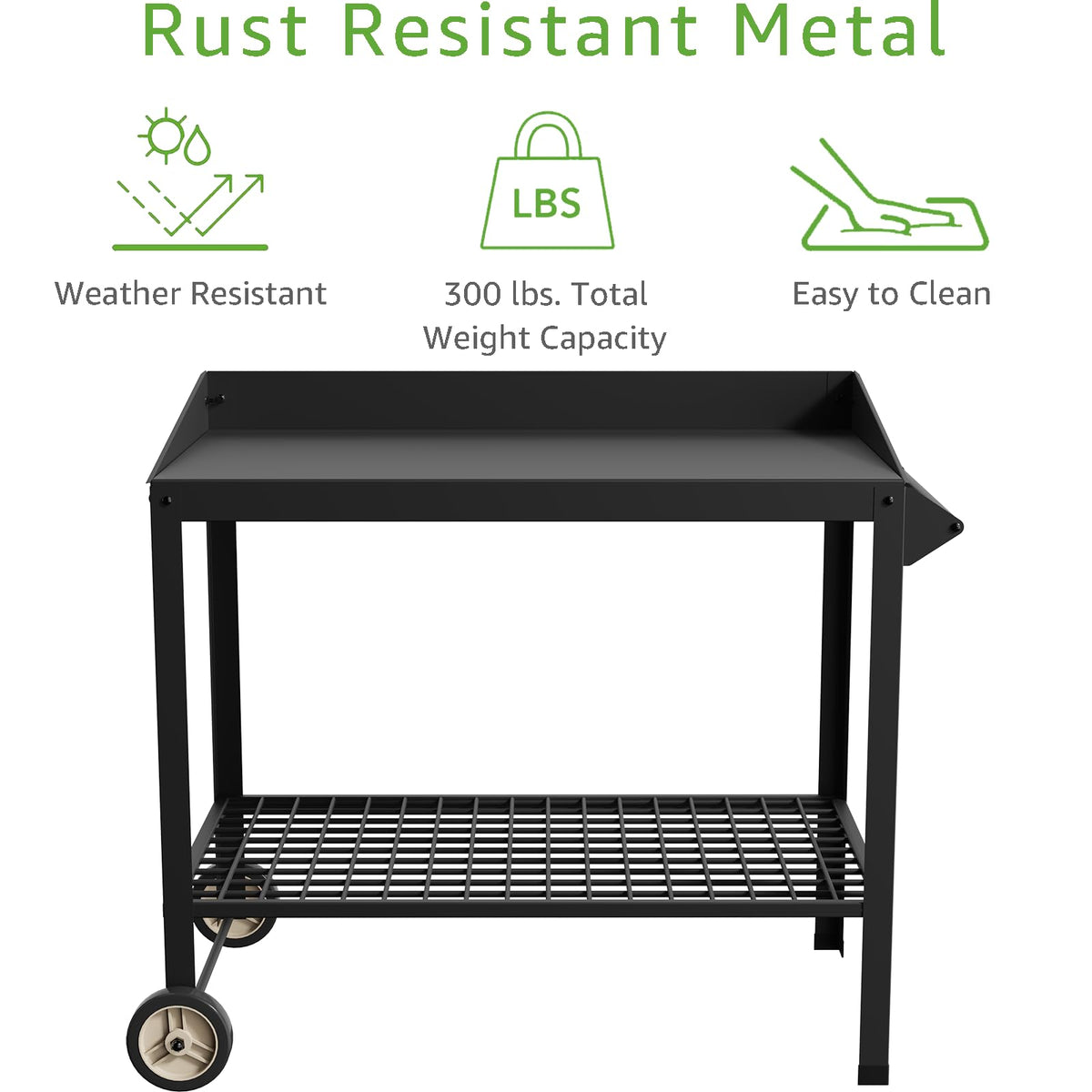 FOYUEE large 36 by 22 inch shelf provides ample storage space.