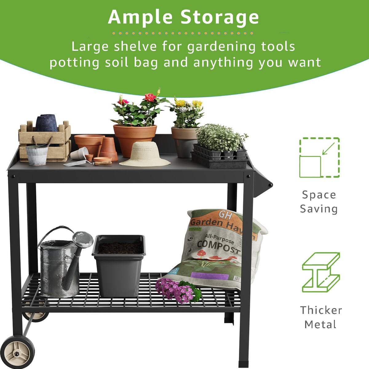 FOYUEE sturdy welds support up to 300 pounds for heavy pots.