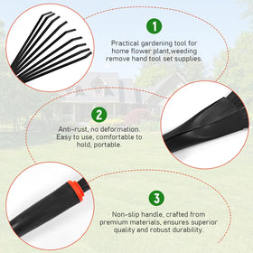 FR Small Hand Rake leaf-cleanup for gathering leaves efficiently
