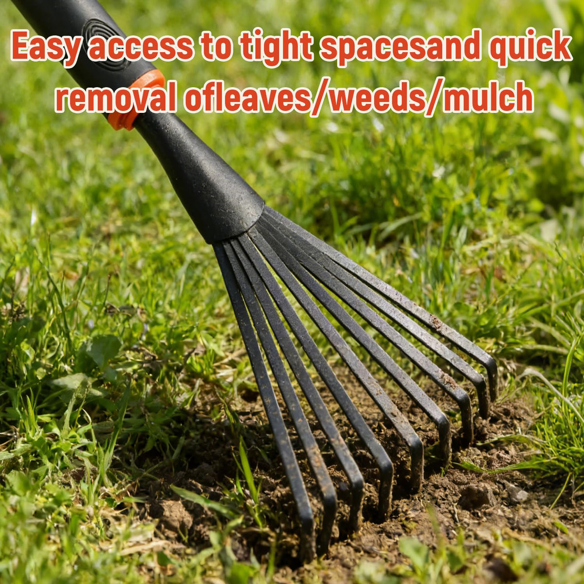 FR Small Hand Rake soil-tiller demonstrates easy soil loosening