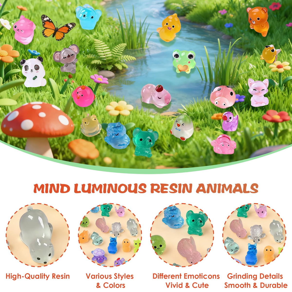 FRAGRANTGARDEN durable waterproof resin animals for indoor and outdoor mini displays.