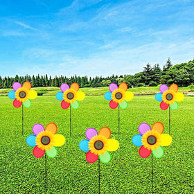 Frantlna Sunflower Pinwheels colorful windmill array for yard parties and curb appeal