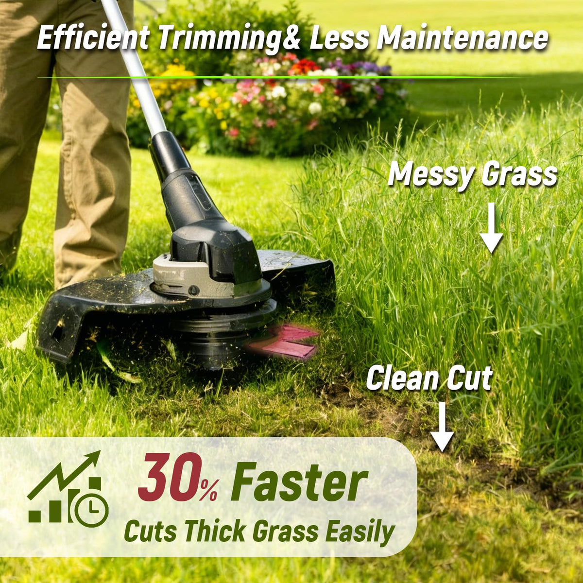 Frausonne heavy-duty nylon 0.095 string for tough brush and concrete edging.