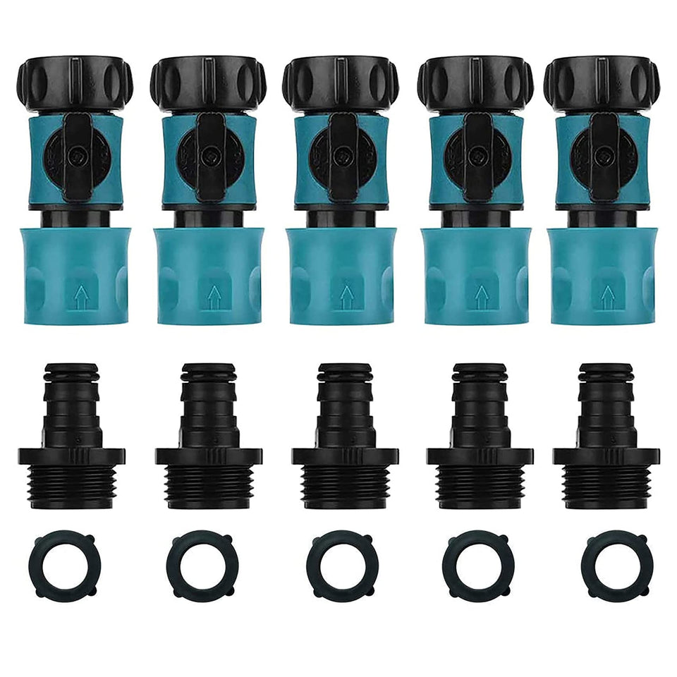 Freeasy garden hose quick connectors set front view for easy hose changes