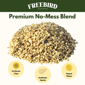 FREEBIRD peanut pieces closeup highlights high-energy chunks for active birds.