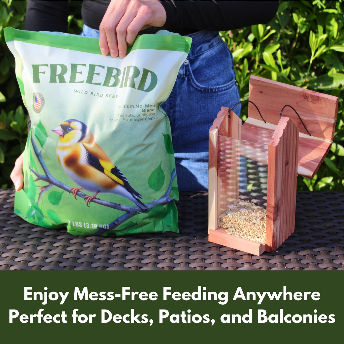 FREEBIRD sunflower hearts closeup emphasizes nutty nutrition that birds crave.