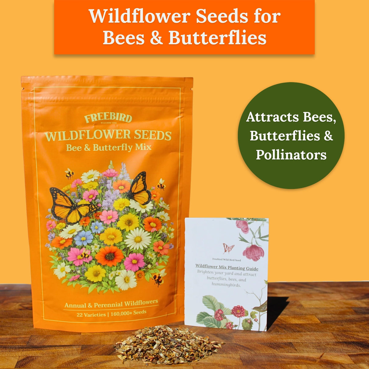 FREEBIRD seed pack has 160,000+ seeds for dense, colorful garden displays.