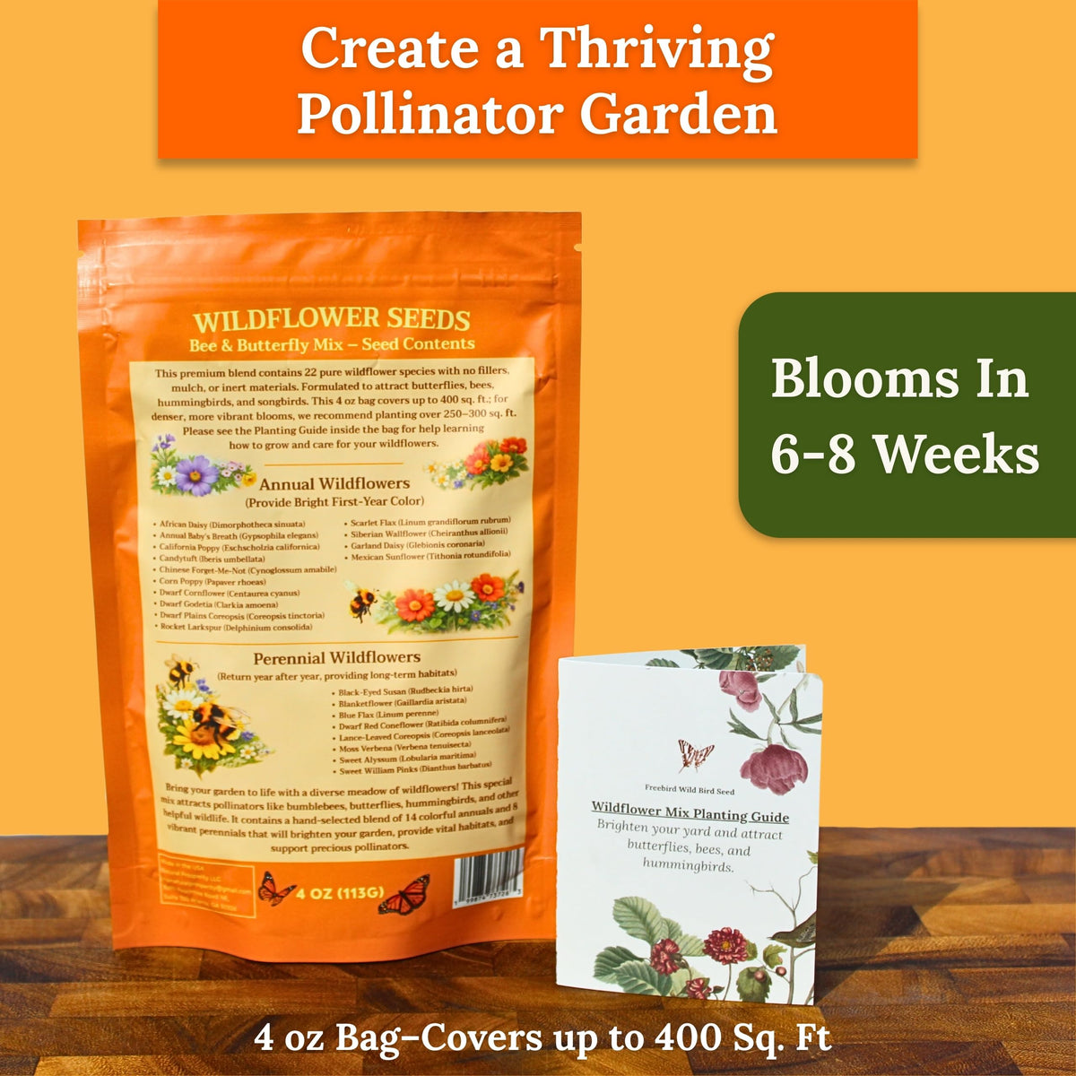 Annual and perennial blend delivers season-long color in borders and meadows.