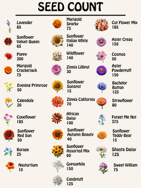 Freedom Farms seed packets closeup with heirloom varieties for vibrant garden color