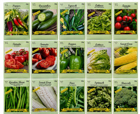 Freedom Farms deluxe heirloom 15-pack seeds ready for home gardening.