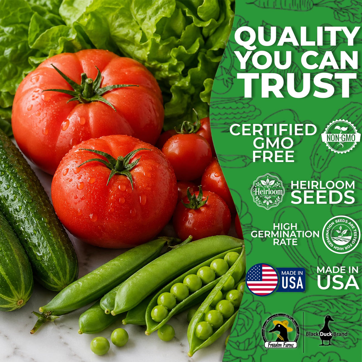 Freedom Farms heirloom tomato seeds variety for flavorful homegrown tomatoes.