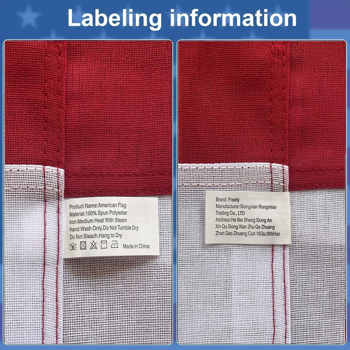 Freefy 3x5 flag suitable for indoor or outdoor patriot display.