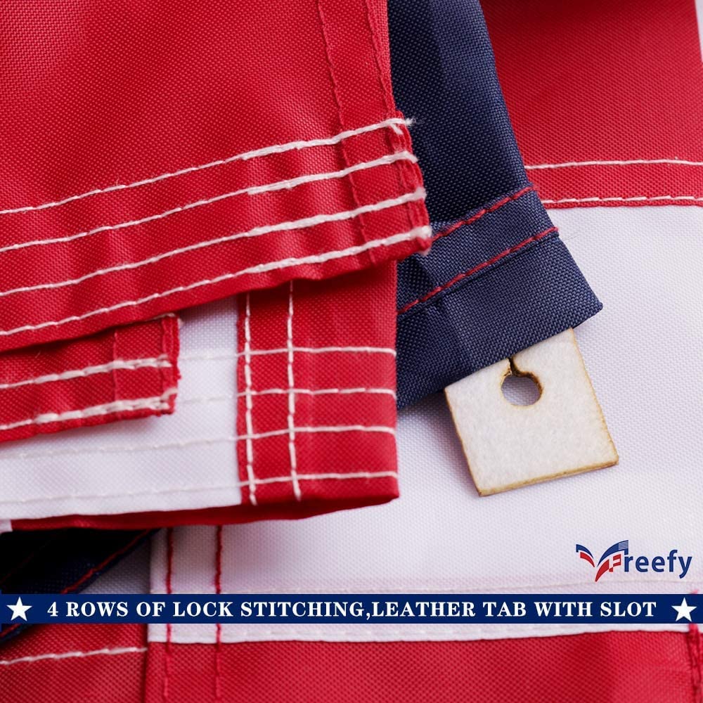 Freefy nylon 300D flag resists wind and sun for longevity