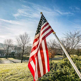 Freefy flag ready for indoor or outdoor display on a pole.