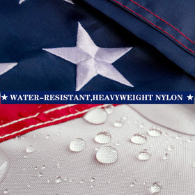Freefy nylon flag sleeve design for easy pole mounting.
