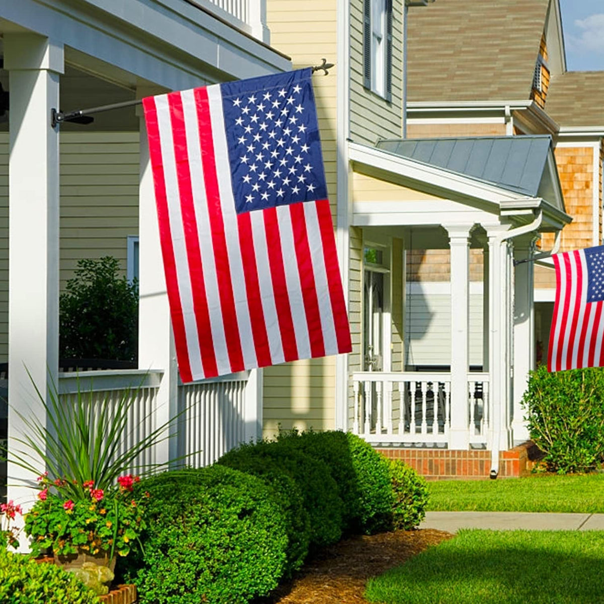 Freefy flag suitable for indoor or outdoor patriotic display.