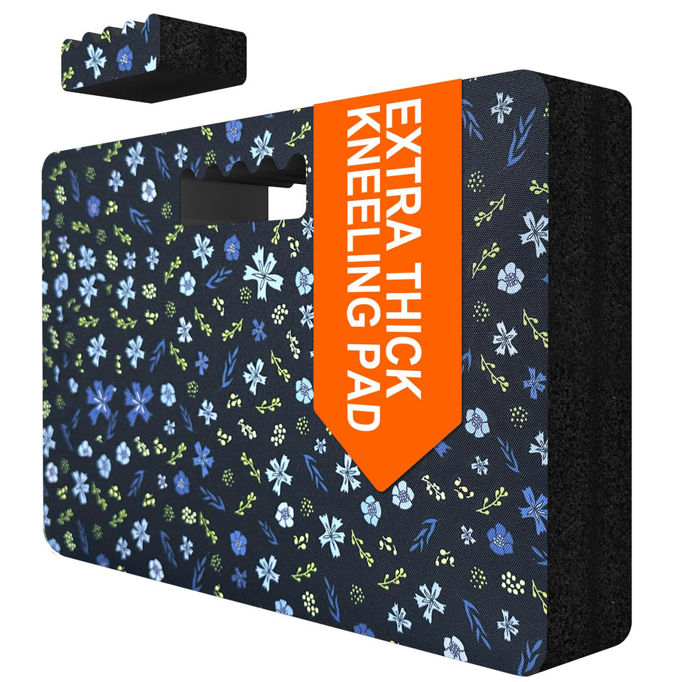 FREEKYROCK Extra Thick Kneeling Pad in DK Blue provides cushioned comfort for long garden kneeling.