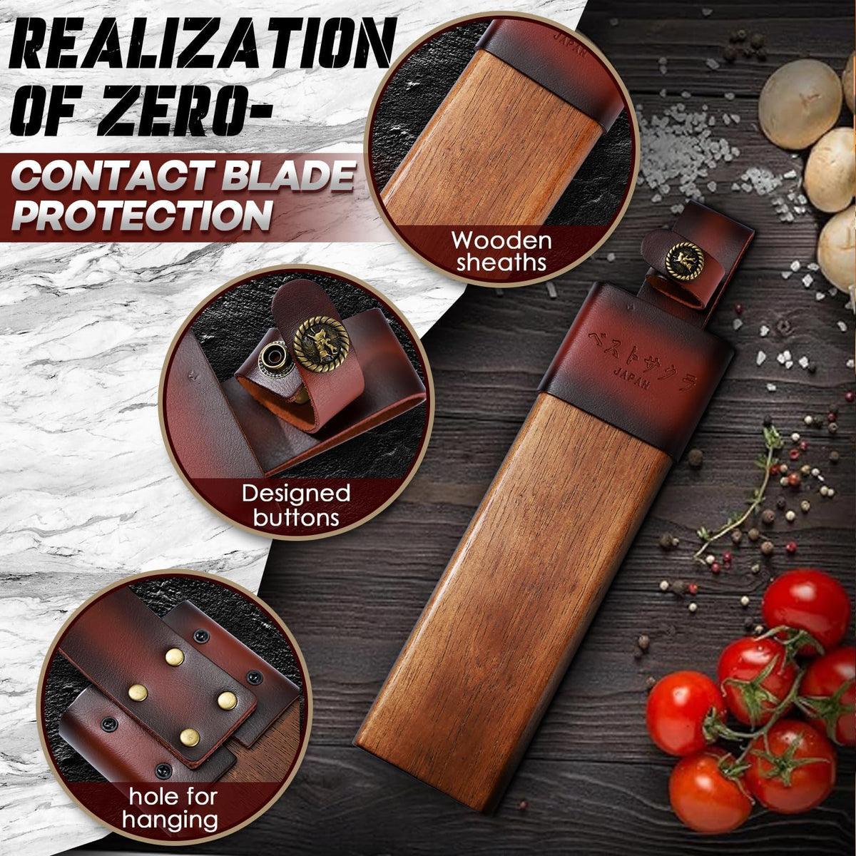 Freelander machete handle with red sandalwood for a comfortable secure grip.