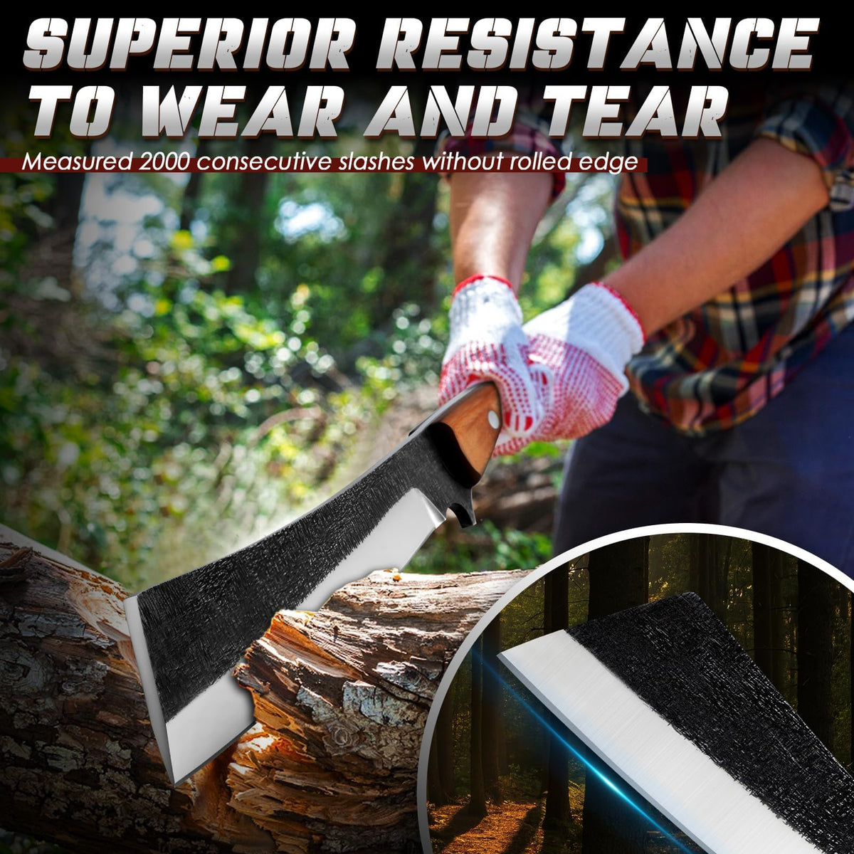 Freelander handcrafted wood-leather sheath enhances protection and style.