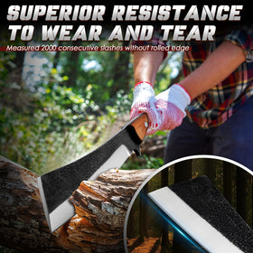 Freelander handcrafted wood-leather sheath enhances protection and style.