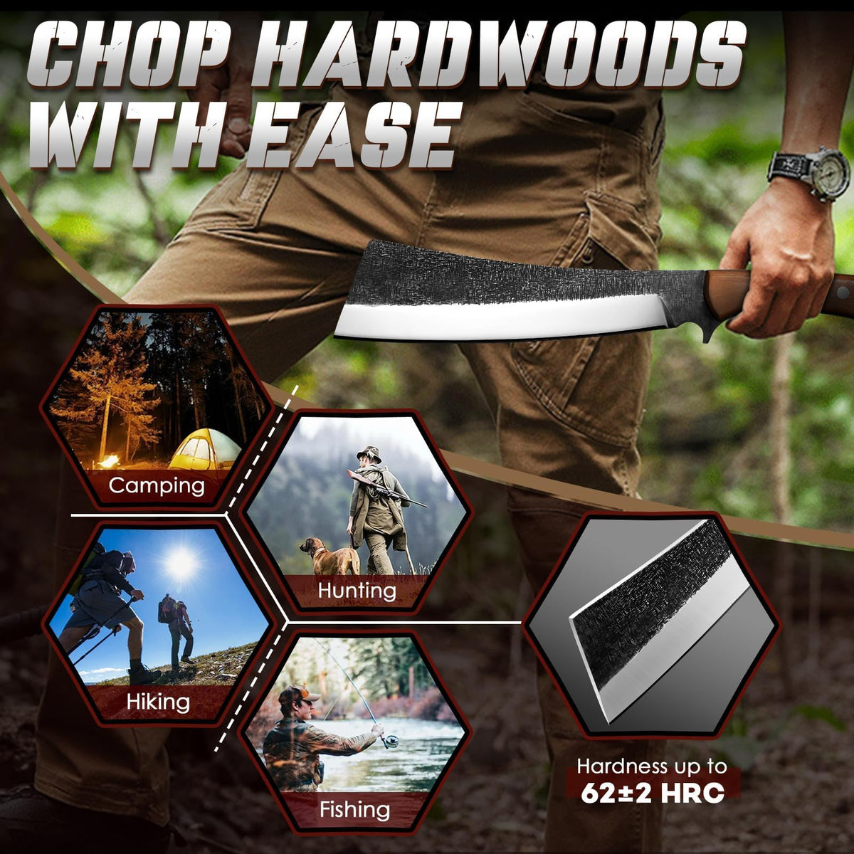 Freelander non-serrated blade stays sharp for precise chopping and slicing.