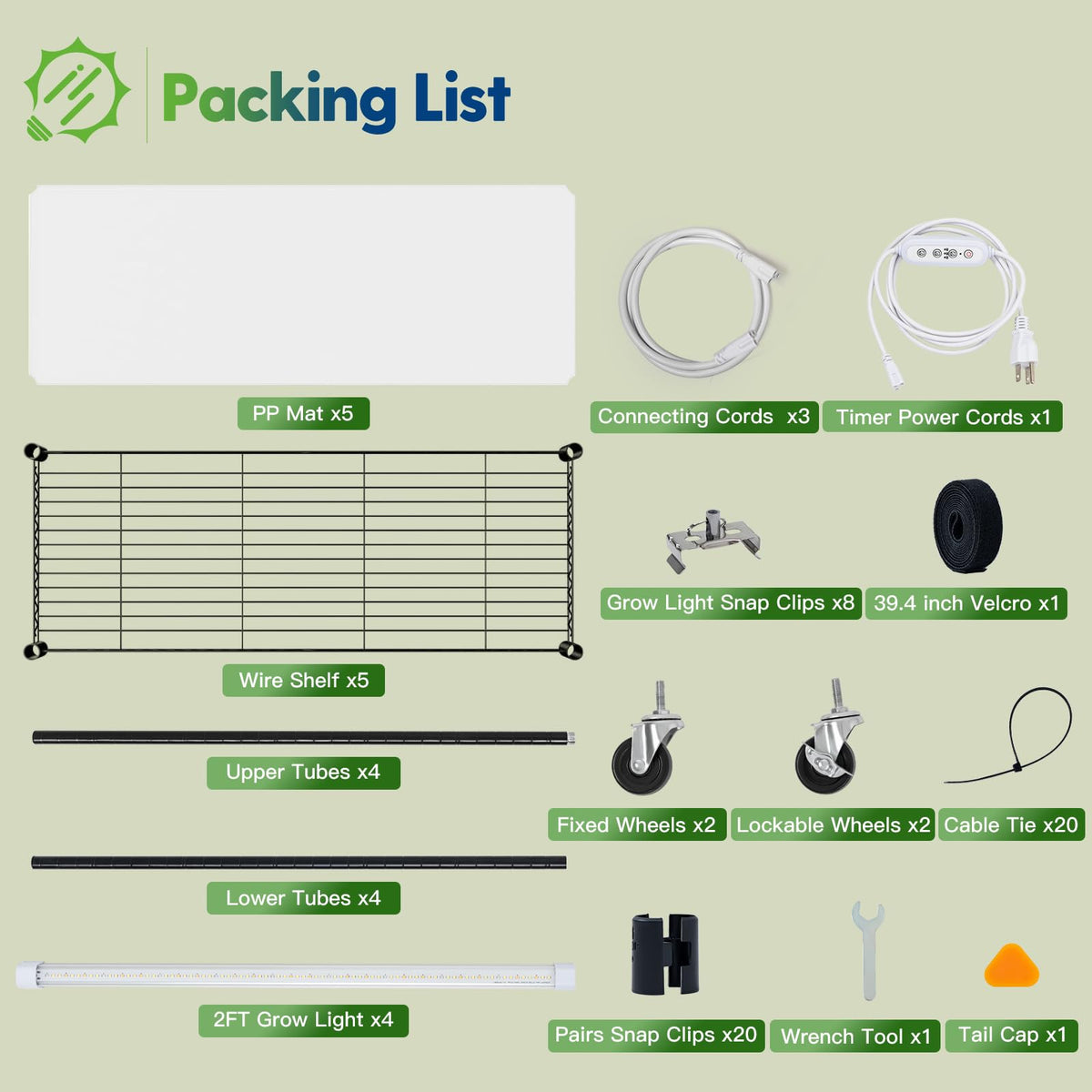 FREELICHT quick assembly kit laid out for fast setup