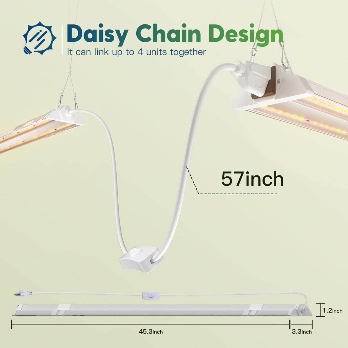 FREELIGHT 4ft LED Grow Light packaging and setup ready