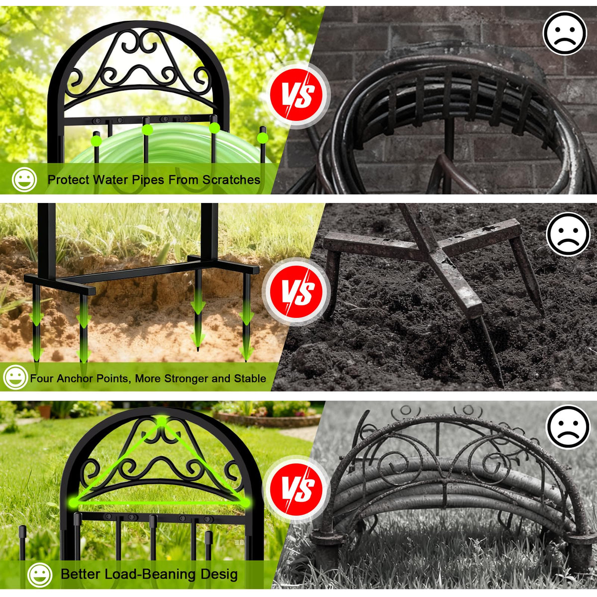 Freexployer detachable freestanding hose holder for easy relocation around the yard.