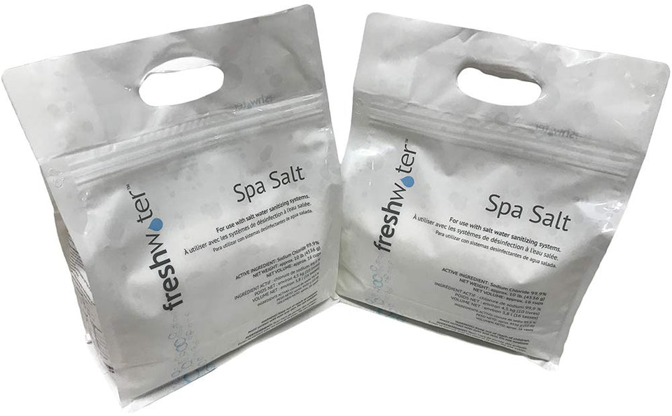 FreshWater ACE Salt 2x10lb bags for Ace System, supports spa chlorine generation.