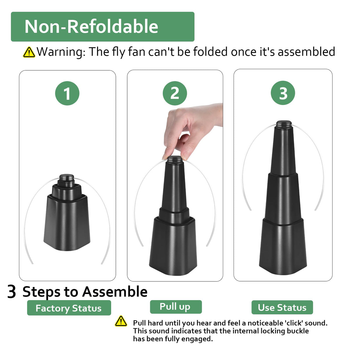 Fretech Fly Fan on-table setup demonstrates hanging placement option.