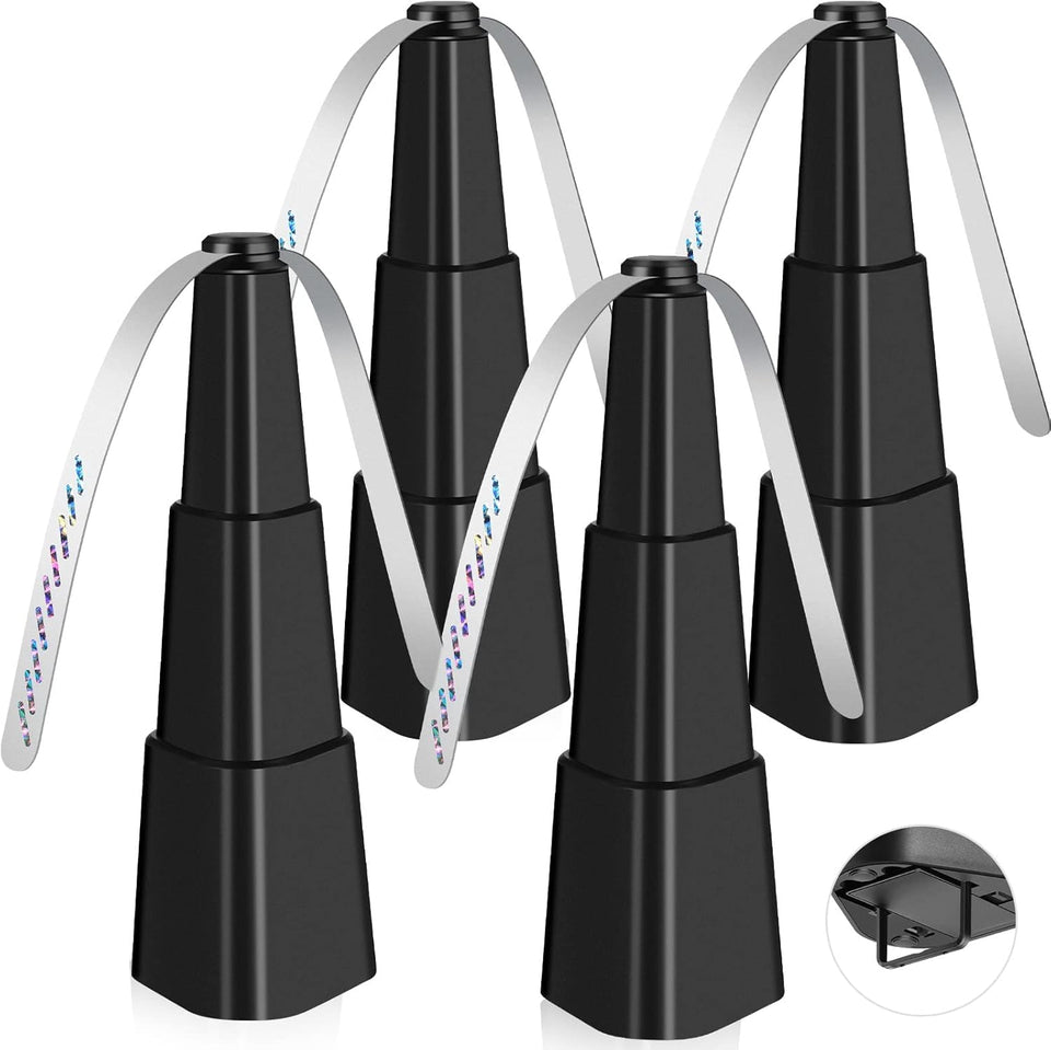 Fretech Fly Fans for Tables on a dining table deters flies during outdoor dining.