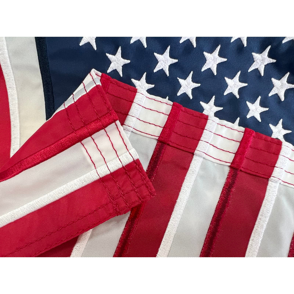 FRF FLAG canvas header and edge stitching for longevity