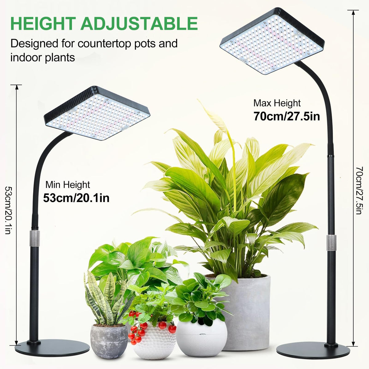 FRGROW 2026 TableTop Grow Light in use with young seedlings on a shelf.