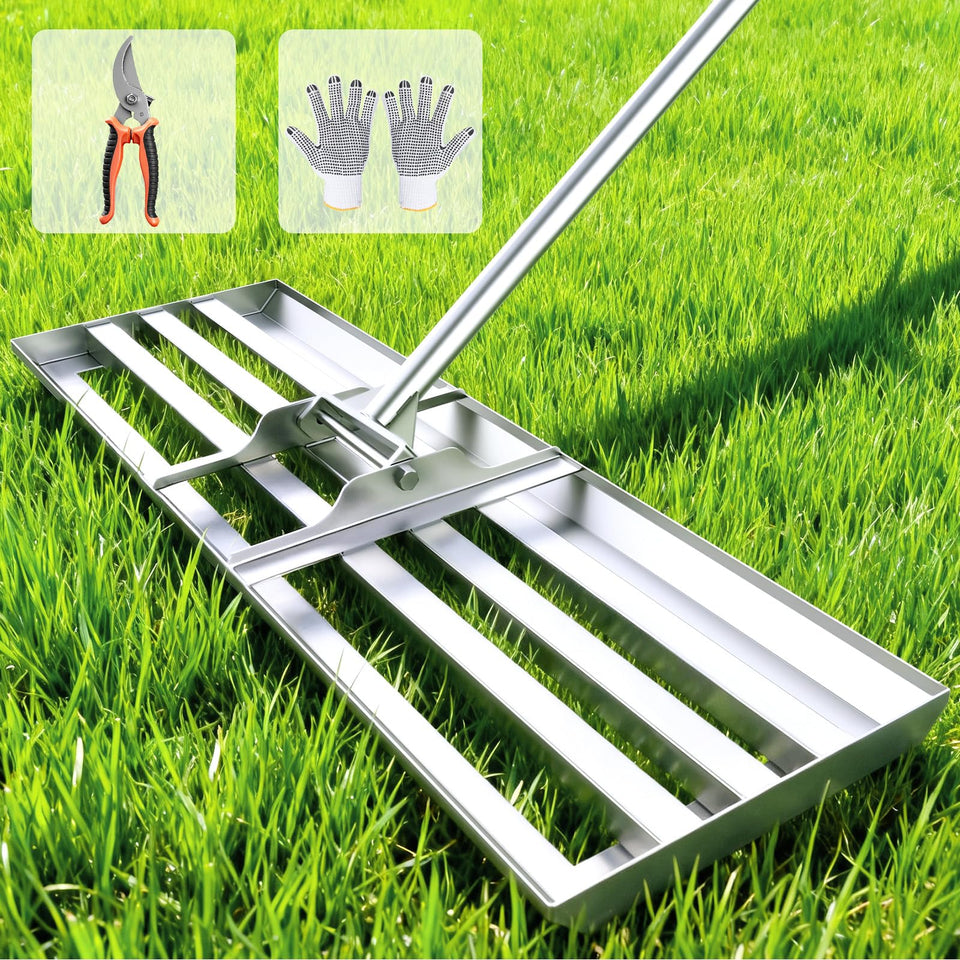 FRIDOU lawn leveling rake plate 30x10 for efficient soil smoothing on lawns