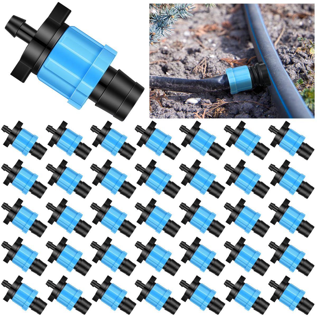 Frienda 50-pcs drip irrigation kit with 1-4 barb for 5/8 drip tape