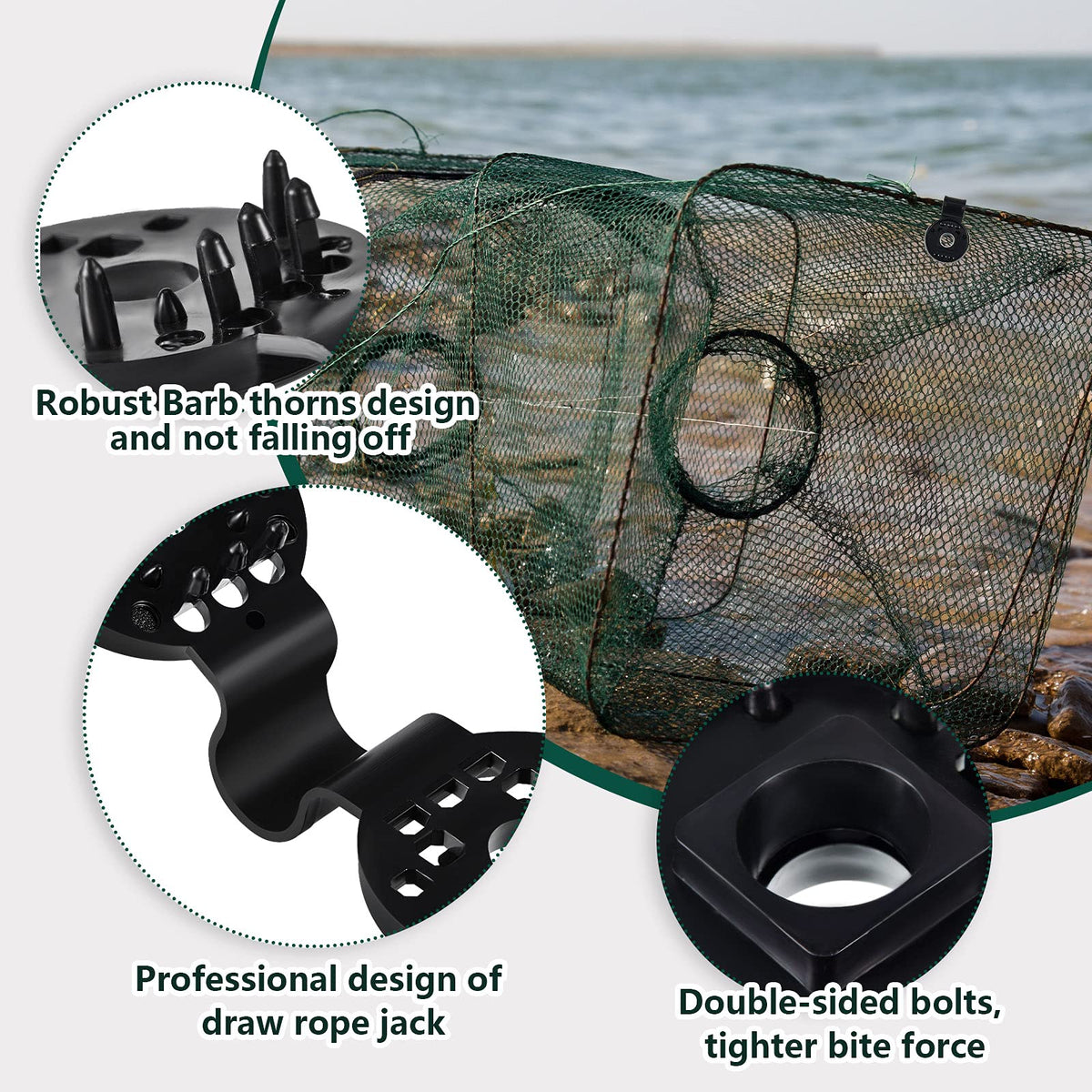 Frienda anti-bird-net clip with strong grip on mesh fabric