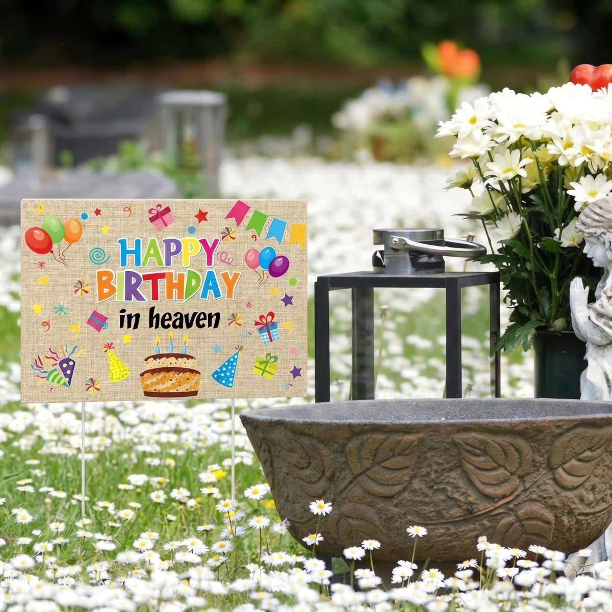 Frienda weatherproof material keeps outdoor memorial decorations intact.