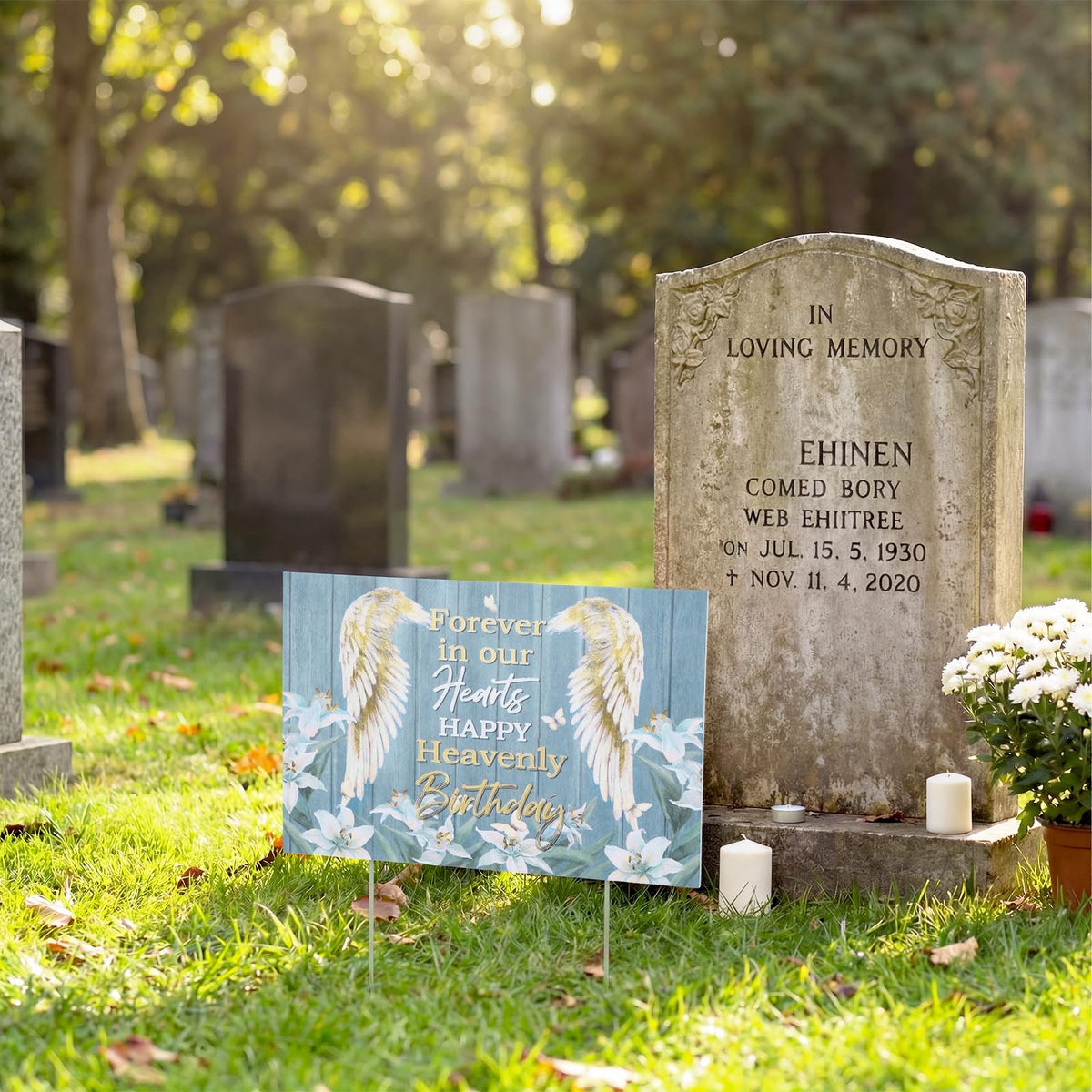 Frienda memorial sign for cemetery offers easy placement on graves and garden spaces.