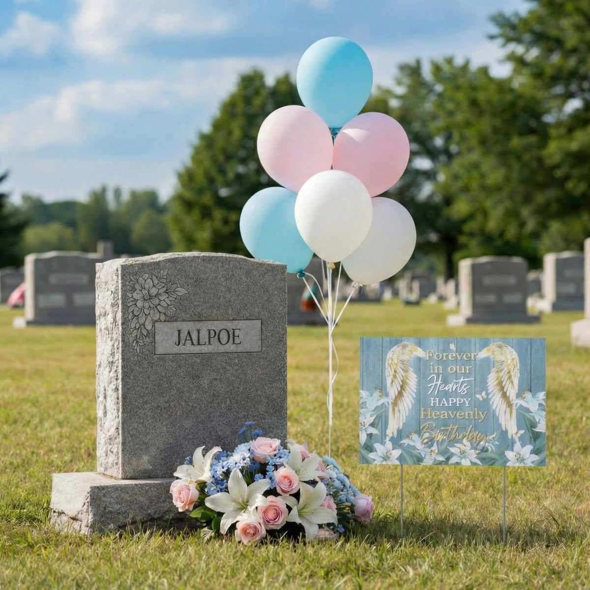 Frienda outdoor memorial display ideal for gardens and patios.